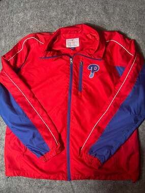 G-III Sports Carl Banks Philadelphia Phillies MLB Red Blue Windbreaker Size XL